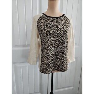 Chico's Zenergy Top Animal Print Sparkle Ringer  Chico Size 1  US Standard 8 M